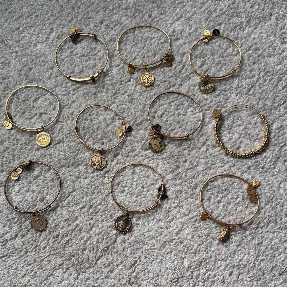 Alex and Ani Gold Charm Bracelet Collection